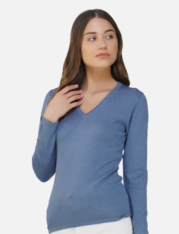 Women's Cashmere Blend V Neck Sweater