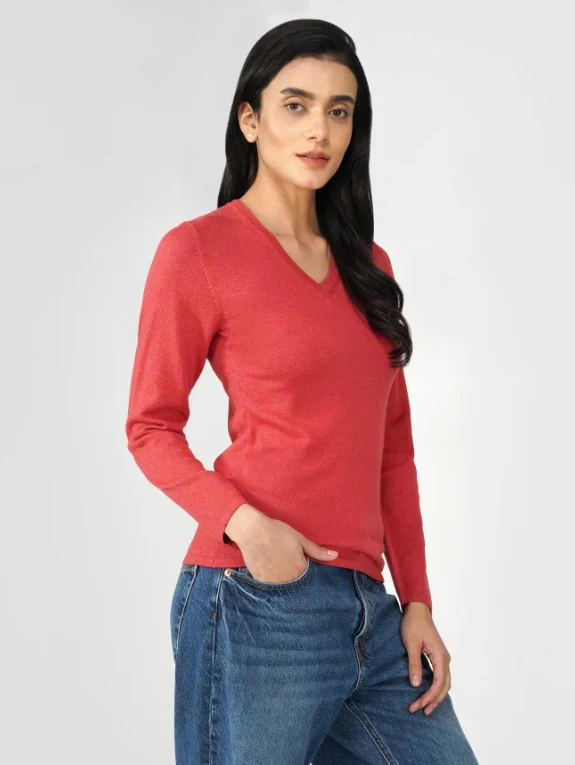 Women's Cashmere Blend V Neck Sweater